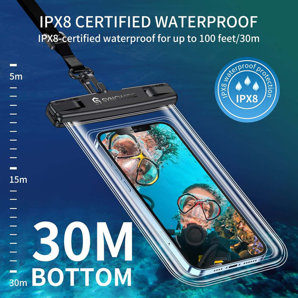 Syncwire Waterproof Phone Pouch [2-Pack] - Universal IPX8 Waterproof Phone  Case Dry Bag with Lanyard - Board N' Paddle